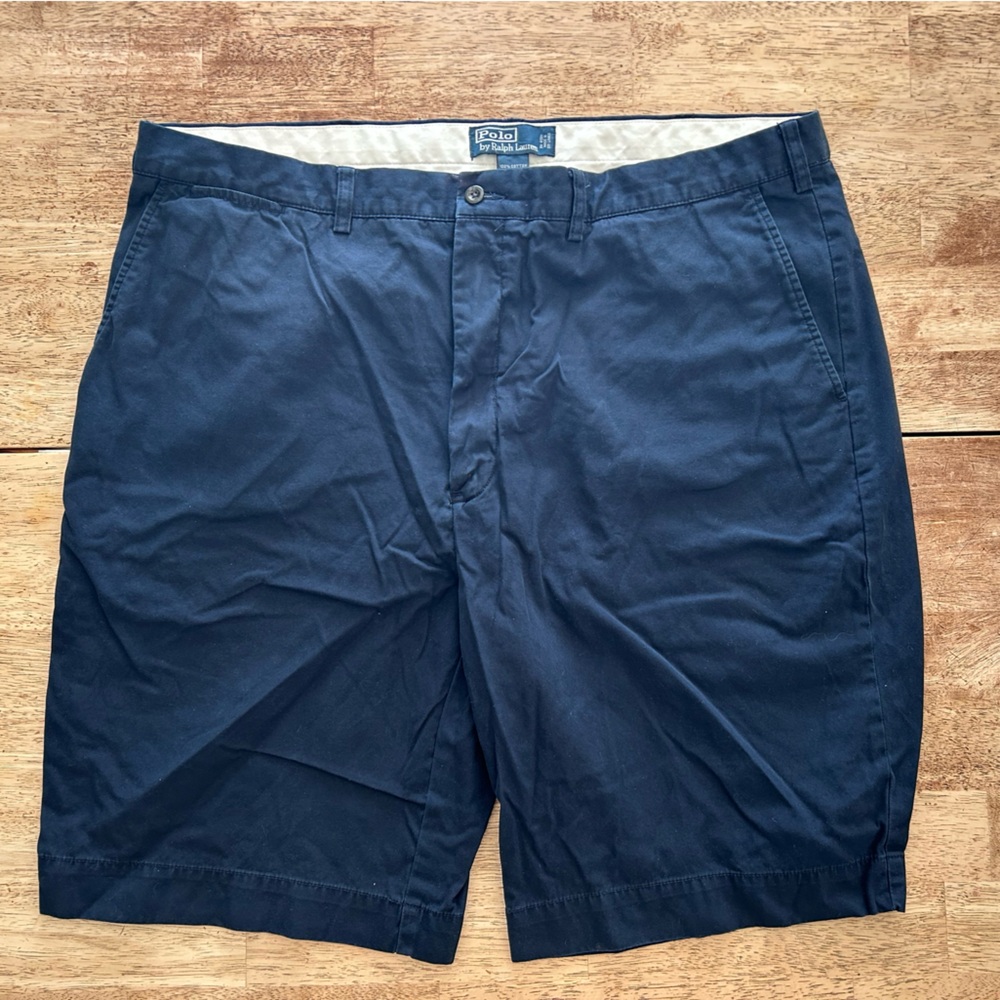 Polo by Ralph Lauren Dark Blue Flat Front Shorts sz 42T